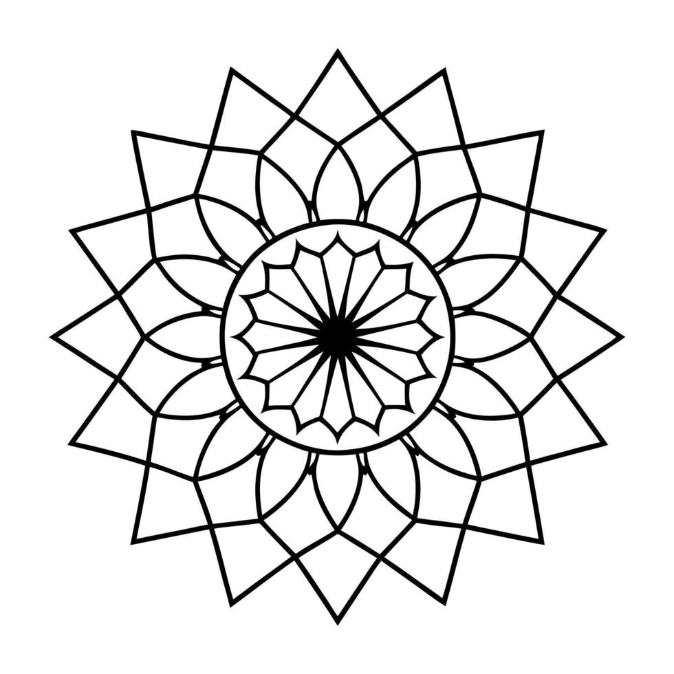 Mandala Design Black and white background. Decorative design element, illustration, line art. vector