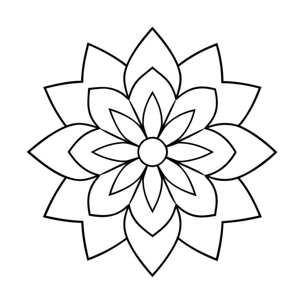 Mandala Design Black and white background. Decorative flower element. illustration, line art. vector