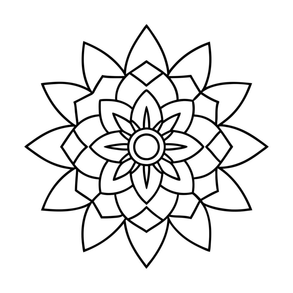 Mandala Design Black and white background. Decorative coloring book. Ethnic floral design element, illustration, line art. vector