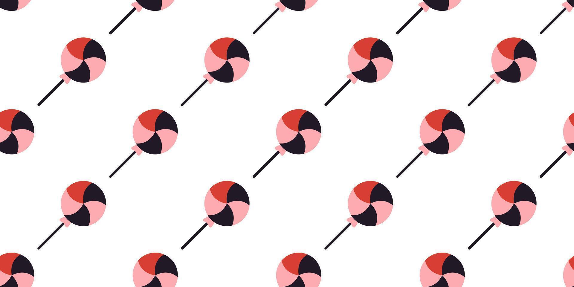 cute lollipop seamless pattern. Childish celebration sweet food pattern on white background. Festive print with swirl candy. Birthday celebration wrapping design. vector
