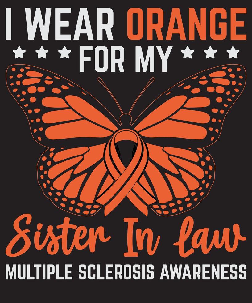 I Wear Orange for My Sister-in-Law Stronger Together Design vector