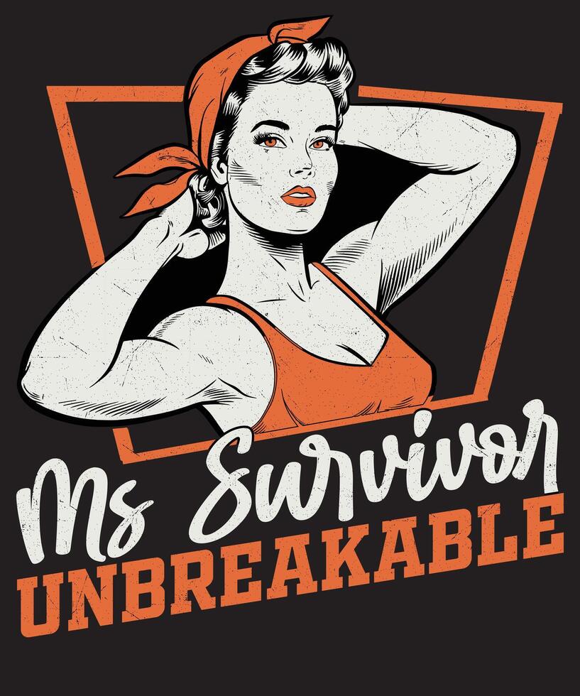 Multiple Sclerosis Awareness Fighter Warrior Design vector