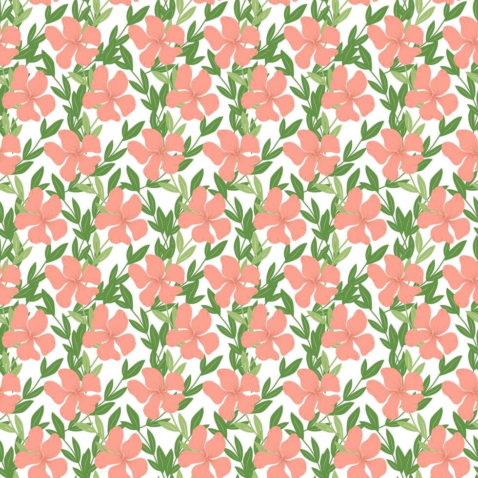 Seamless spring pattern with pink flowers. vector
