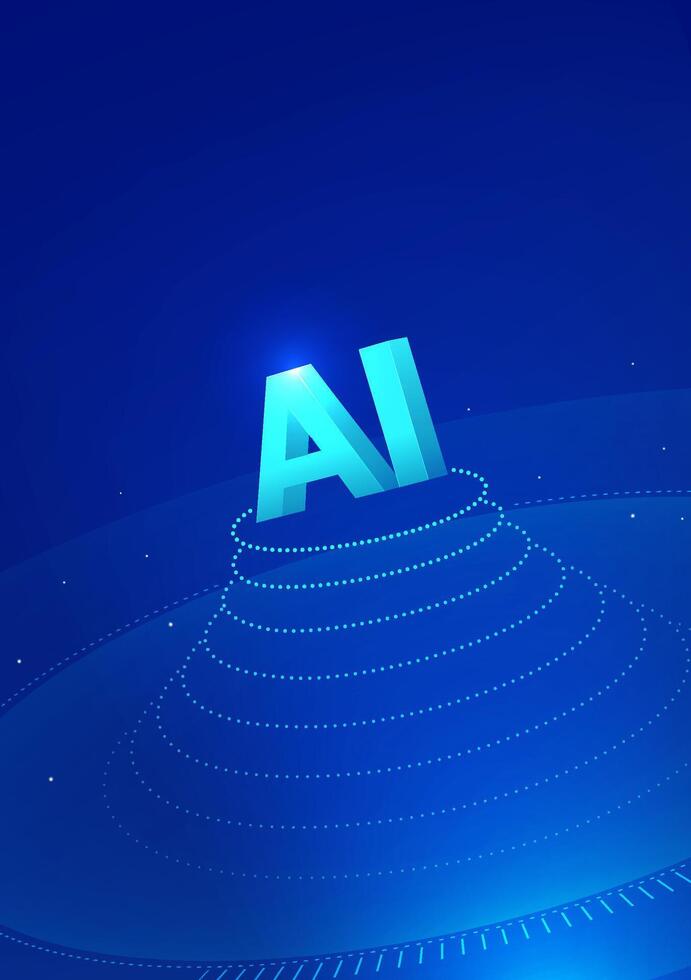 Techno style vertical illustration AI abstract background vector