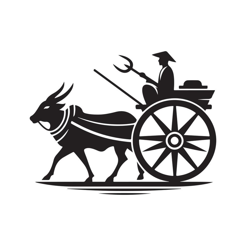 Perfect Bullock Cart Cat for Custom Use vector