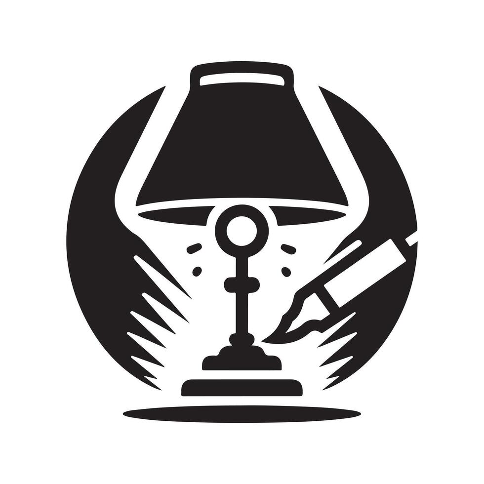 Street Lamp Silhouette Digital Illustration vector