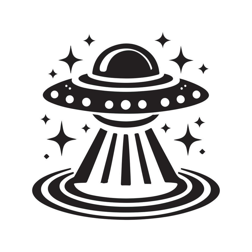 Elegant UFO Black Silhouette for Design vector