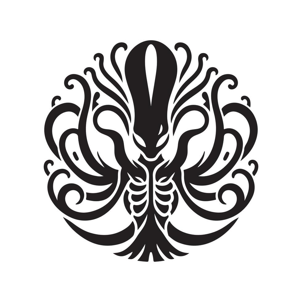 Black Alien Silhouette for Graphic Designers vector