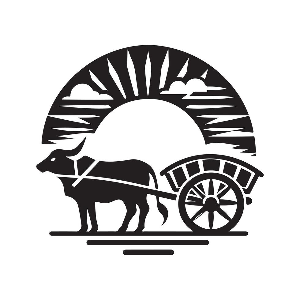 Bullock Cart Cat for Signage and Prints vector