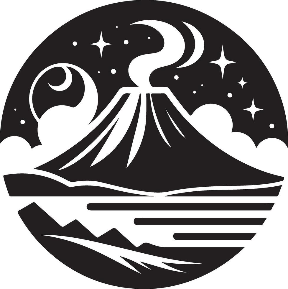 Creative Black Volcano Illustration vector