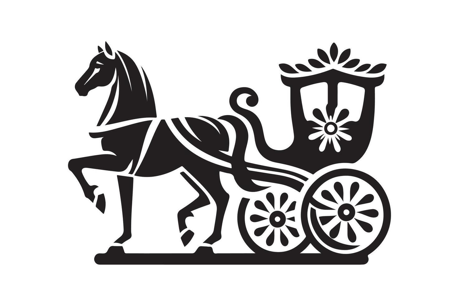 Black Horse Carriage Silhouette for Web Use vector