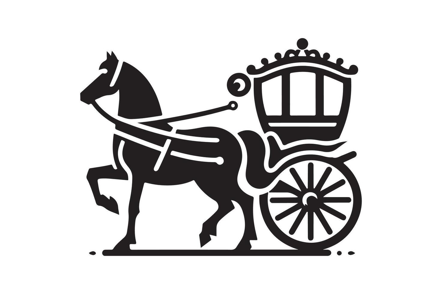 High Resolution Horse Carriage Black Image vector