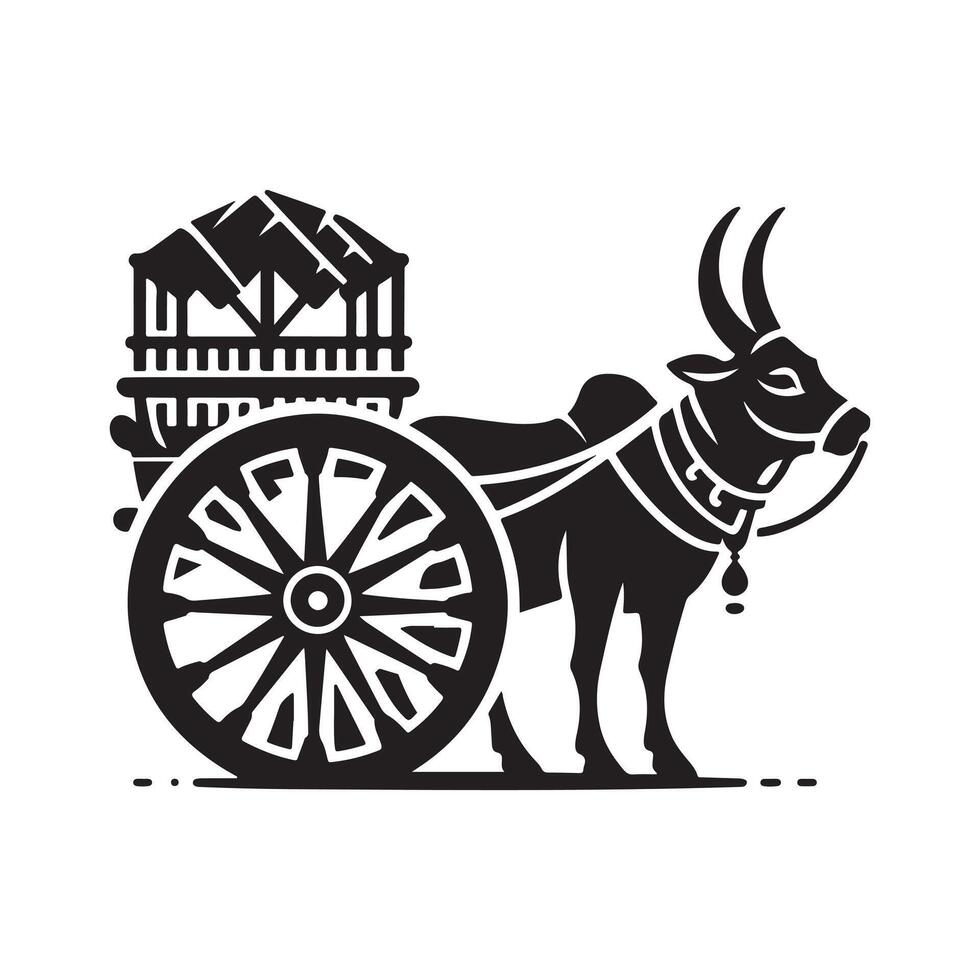 Premium Bullock Cart Cat for Download vector