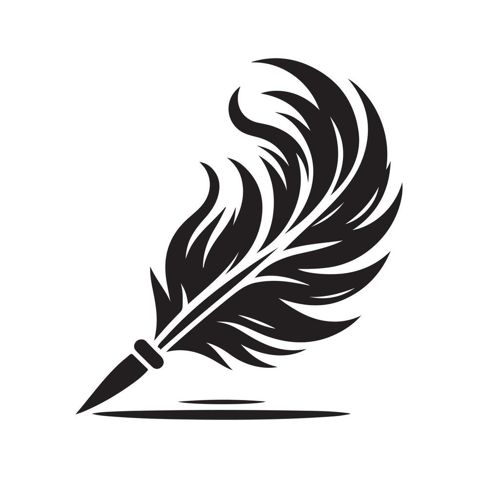 Feather Black Silhouette Graphic for Websites vector