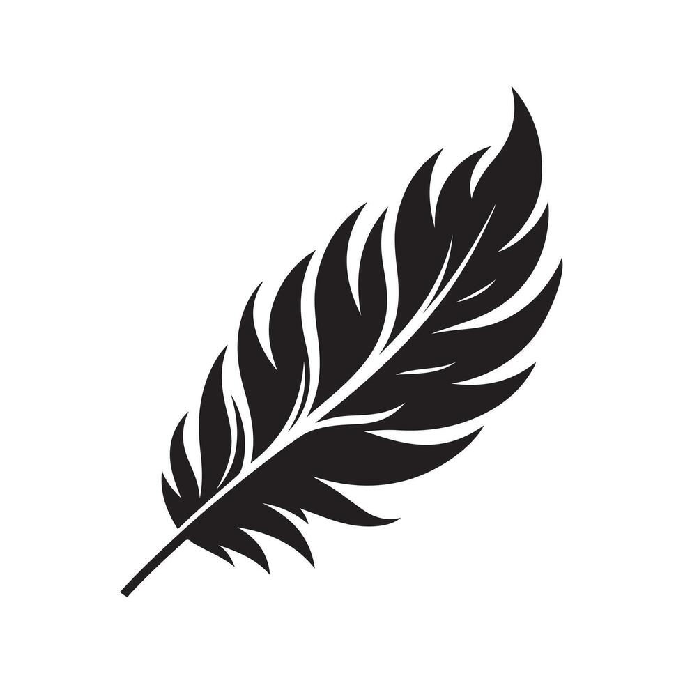 Feather Black Silhouette Design for Branding vector