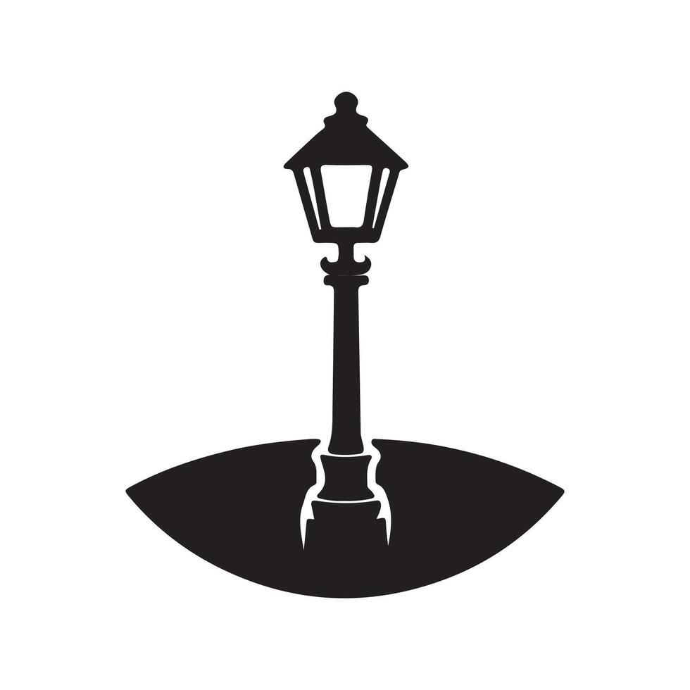 Beautiful Lamp Post Silhouette Drawing vector