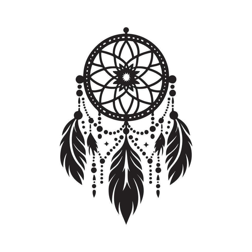 Dream Catcher Silhouette for Web Design vector