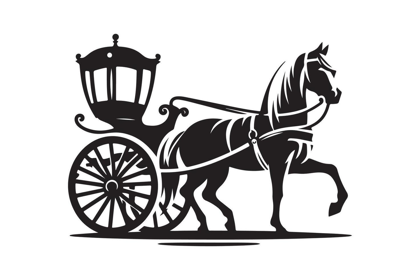Black Horse Carriage Design for Marketing vector
