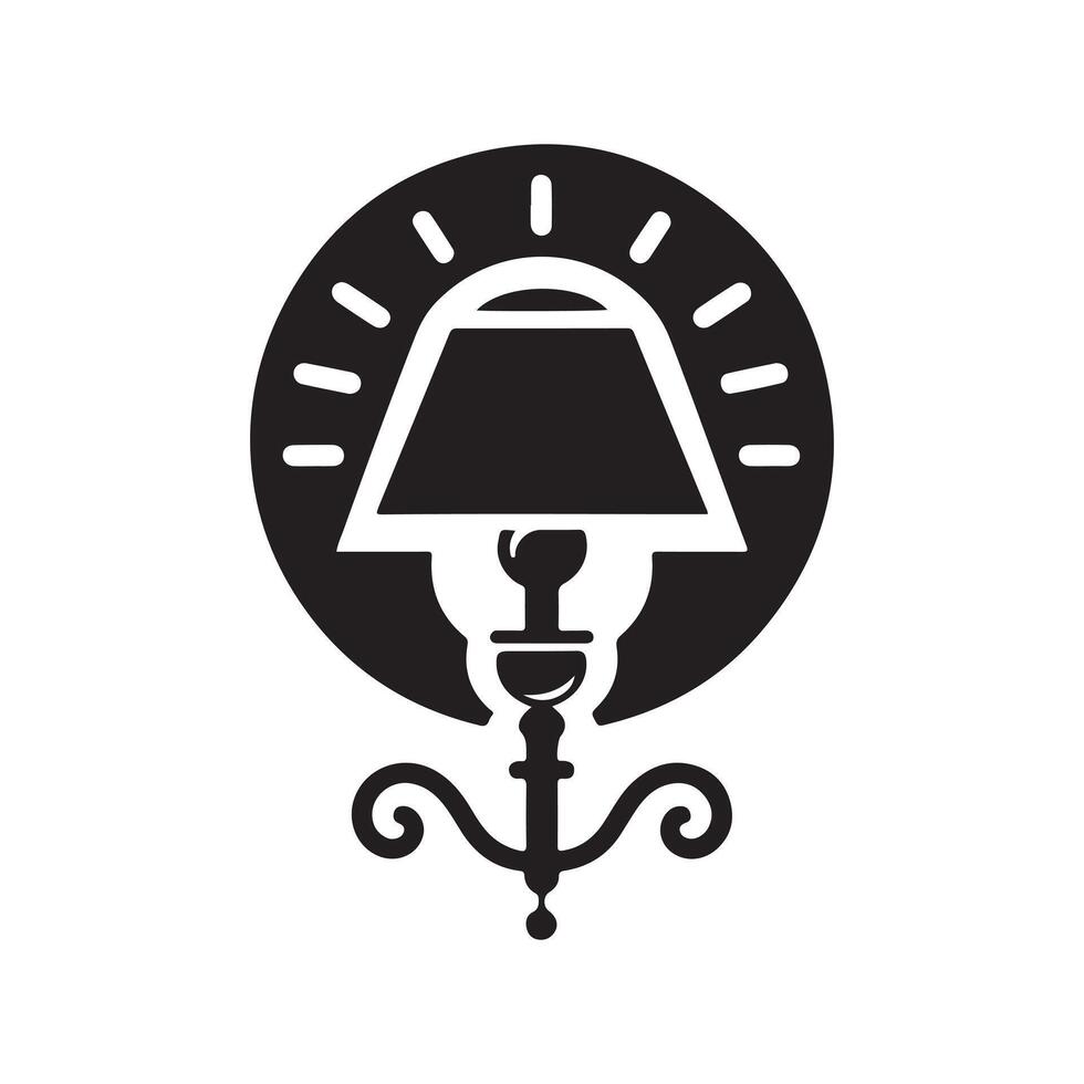 Detailed Lamp Post Silhouette Art vector
