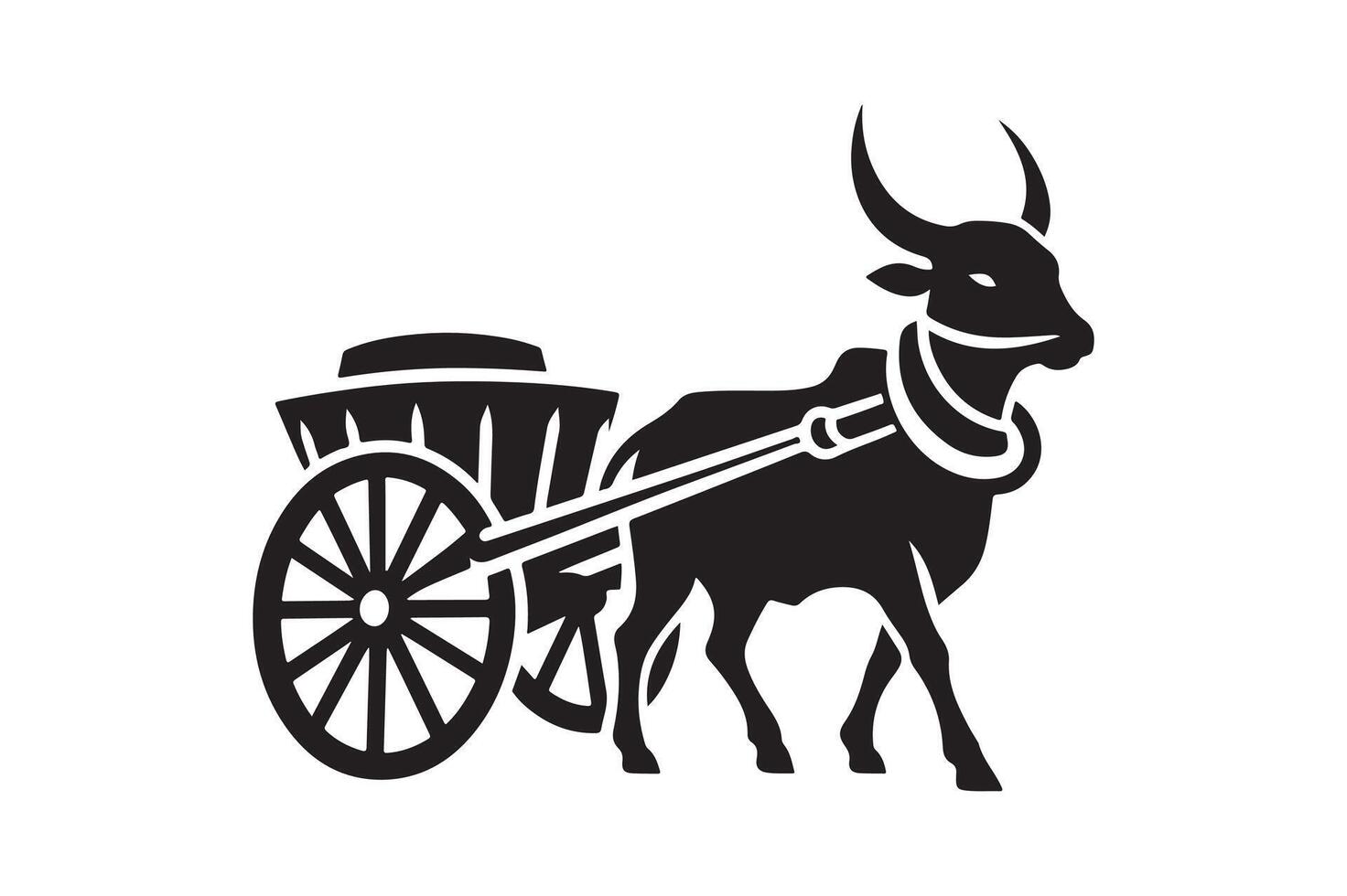 Vintage Bullock Cart Cat for Unique Designs vector