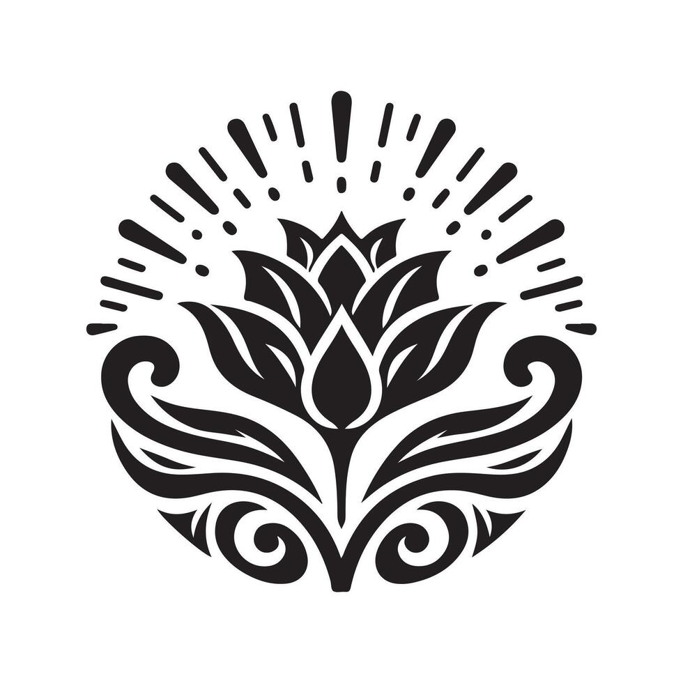 Black Abstract Floral Image for Logos vector