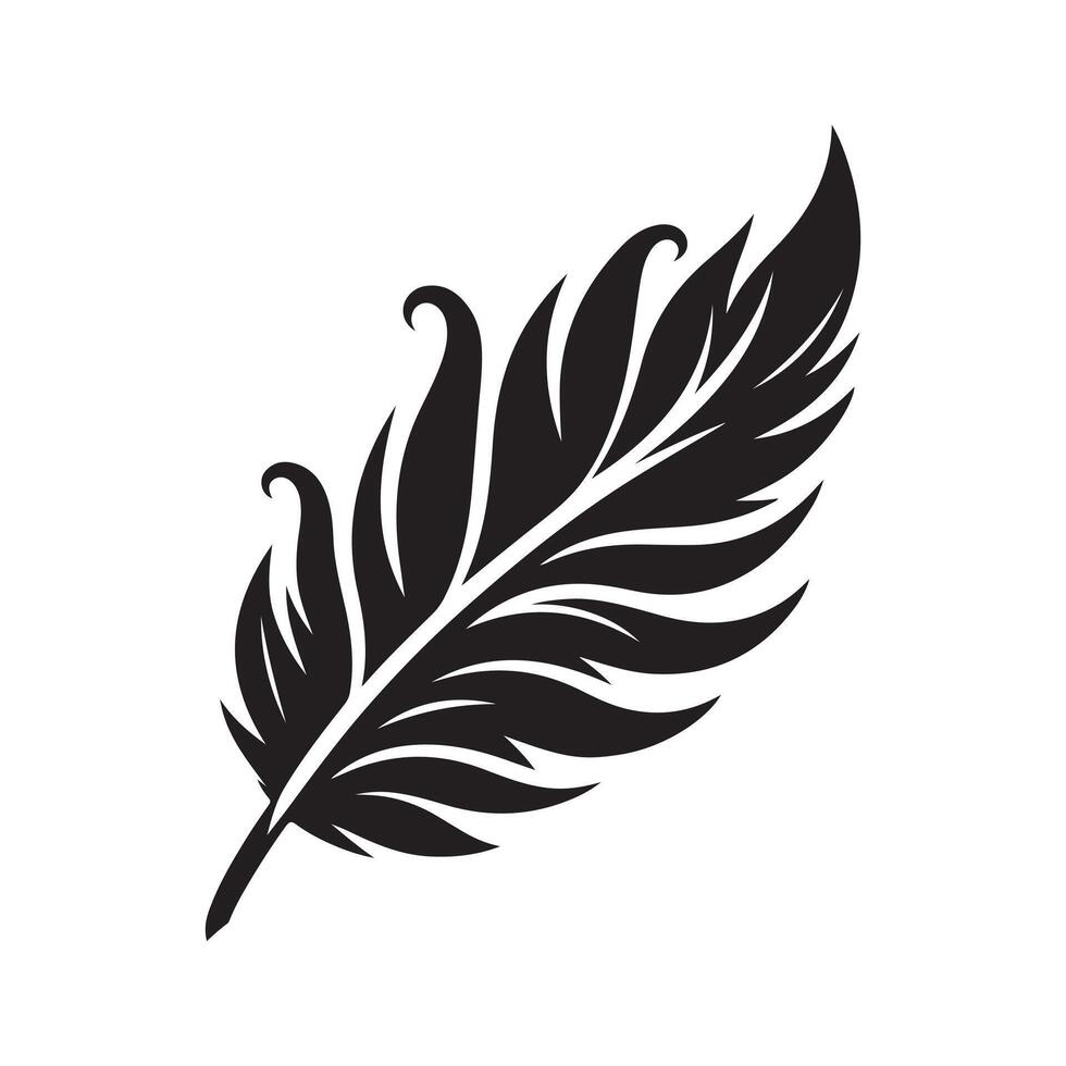 Feather Silhouette Black for Digital Artwork vector