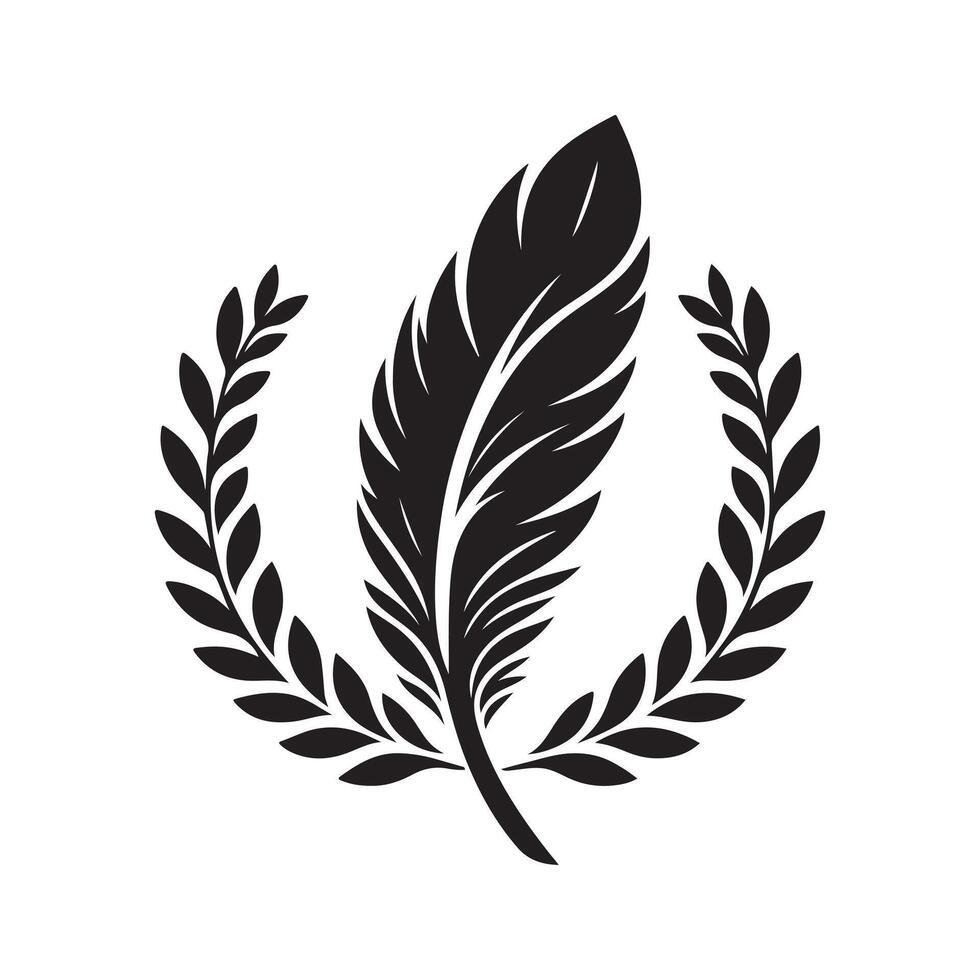 Feather Silhouette Black for Creative Use vector
