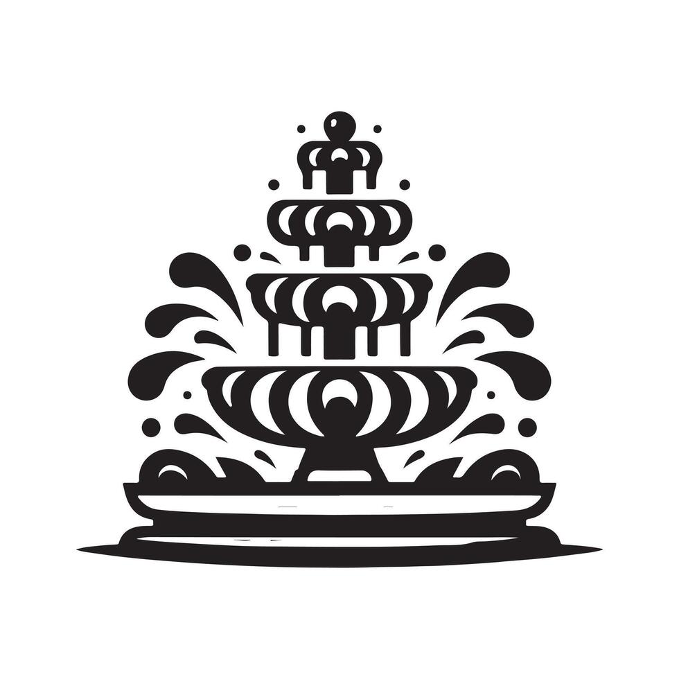 High-Quality Artificial Fountain Illustration vector