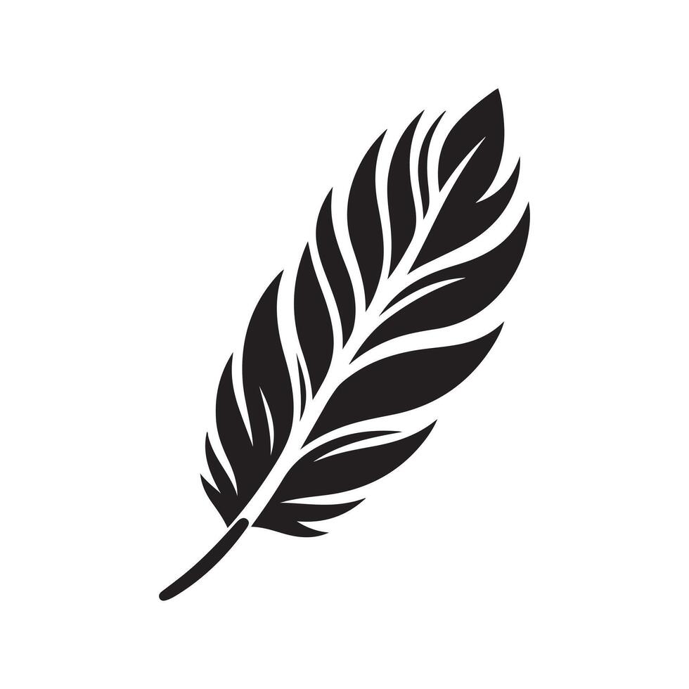 Feather Silhouette for Print and Web Design vector