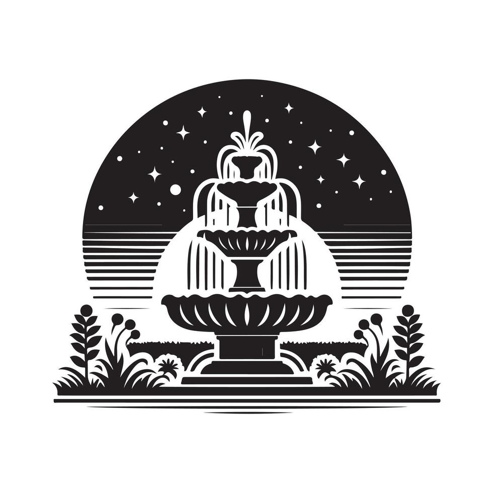 Black Artificial Fountain Artwork for Designers vector