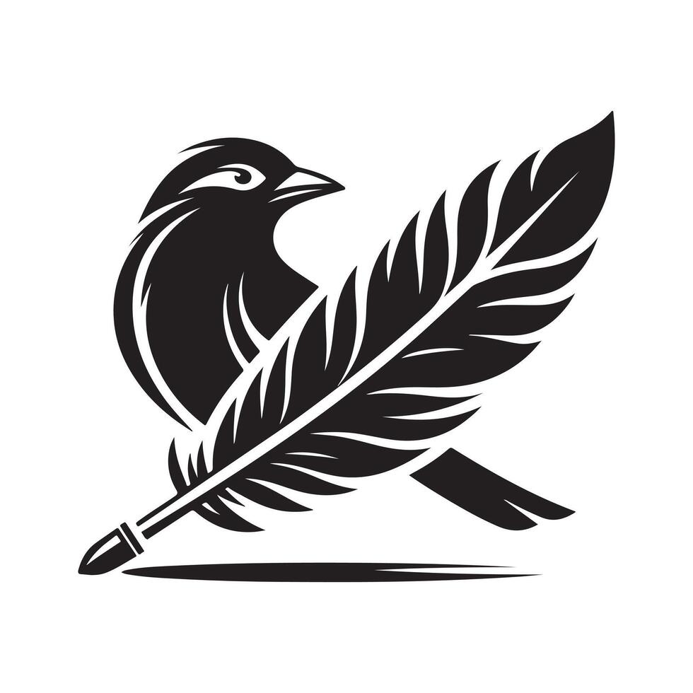 Feather Black Silhouette for Creative Use vector
