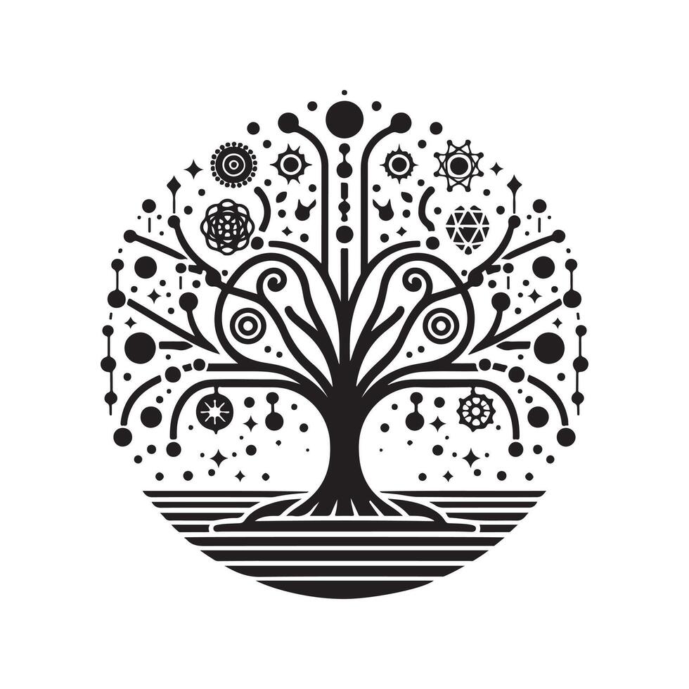 Black Tree of Life Design for Printing vector
