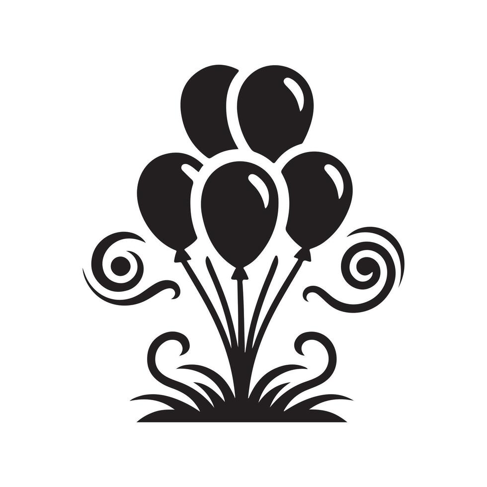 Anniversary Balloons Black Design vector