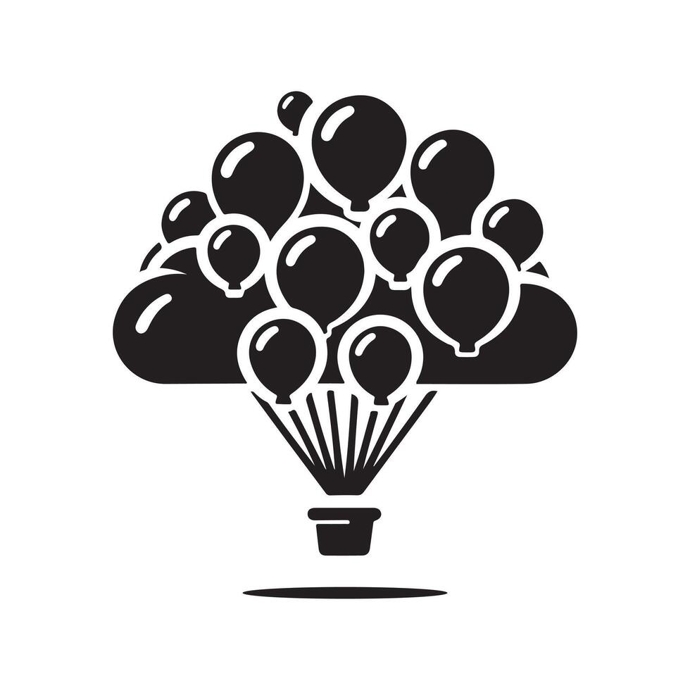Unique Black Balloons Silhouette Design vector