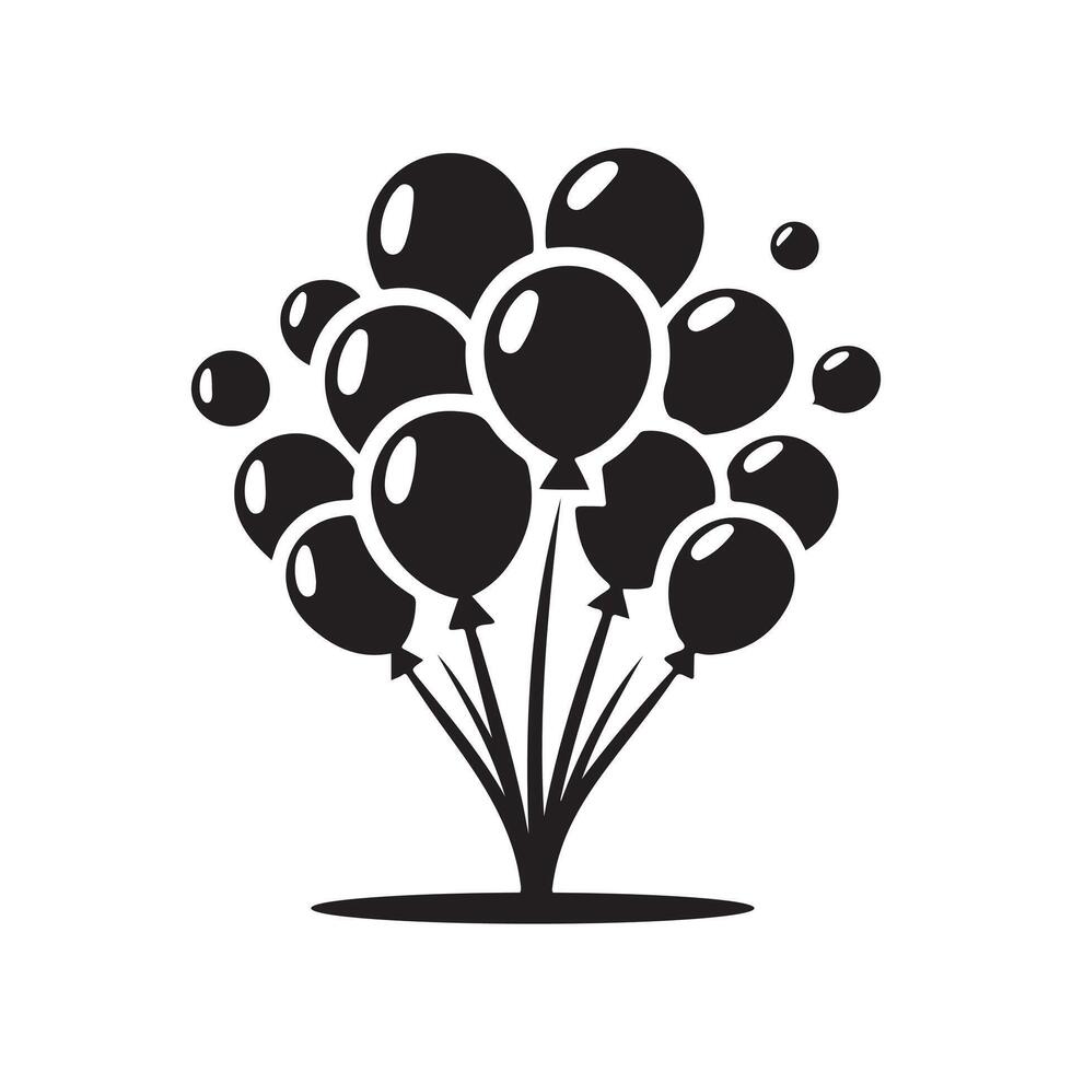 Balloons Black Symbol for Branding vector