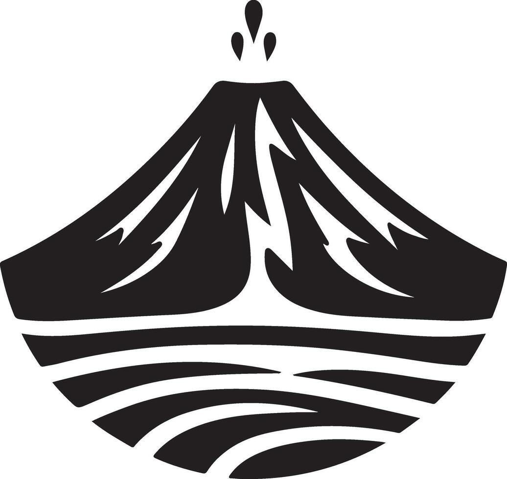 Versatile Volcano Black Illustration for Logos vector