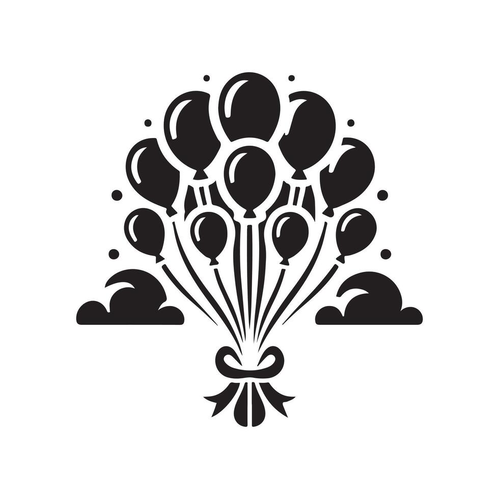 Abstract Black Balloons Illustration vector