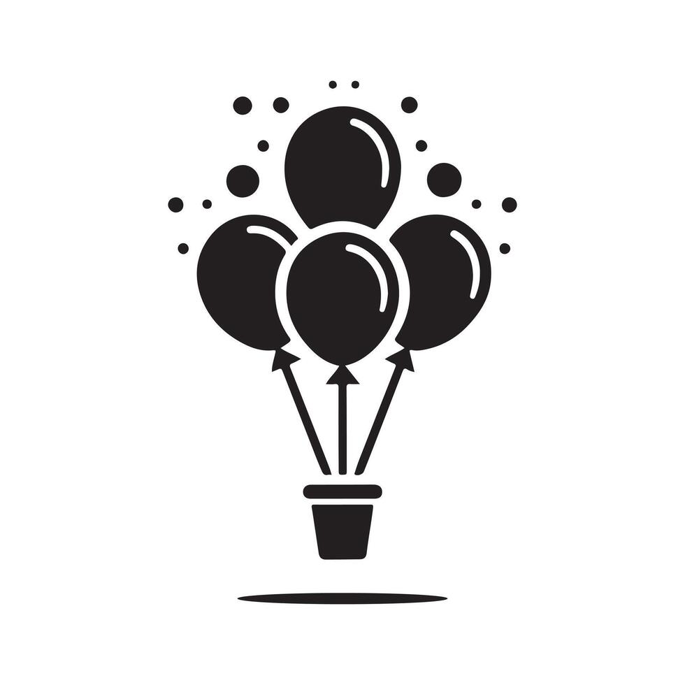Elegant Balloons Black Silhouette vector