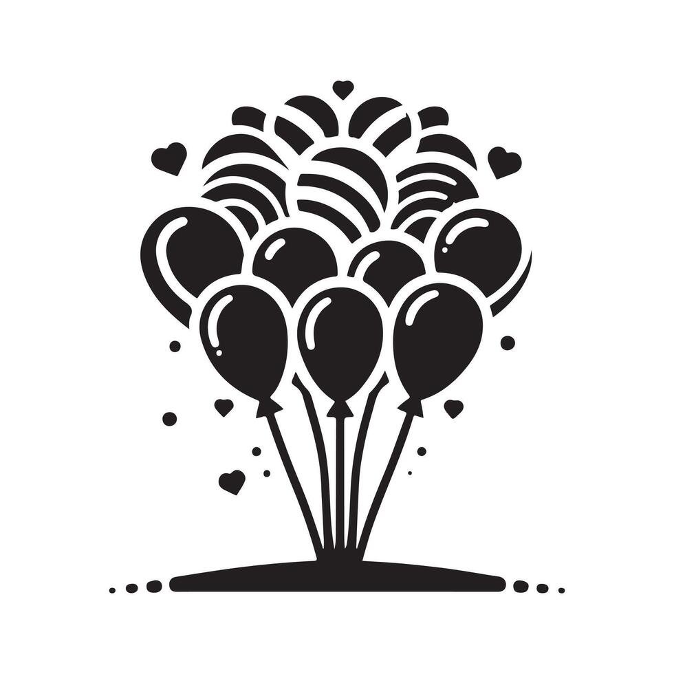 Black Balloons Silhouette for Greeting Cards vector