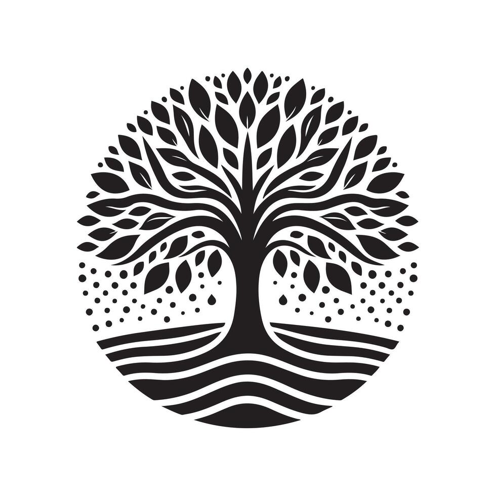 Beautifully Designed Tree of Life Black vector