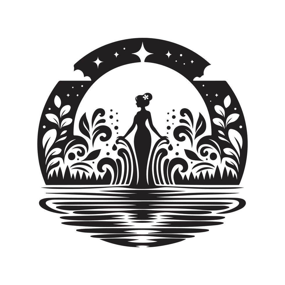 Artificial Fountain Black for Creative Designs vector