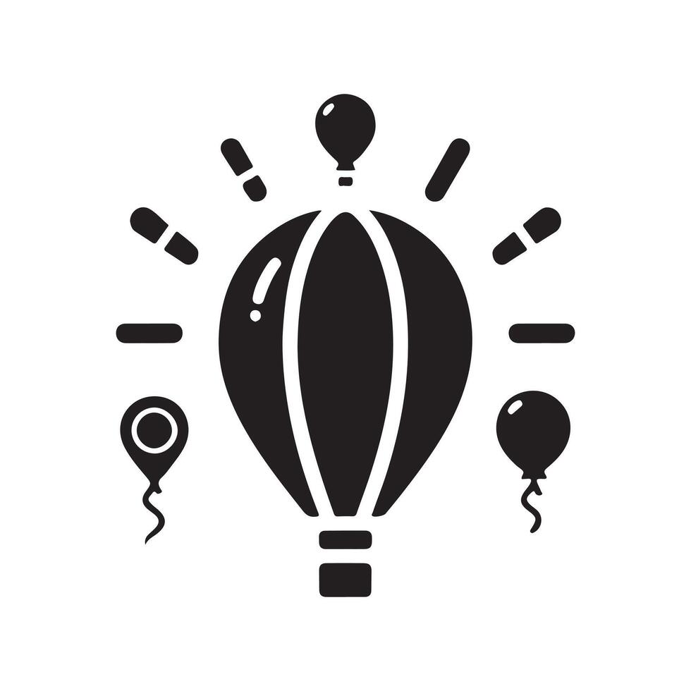 Balloons Black Silhouette for Flyers vector