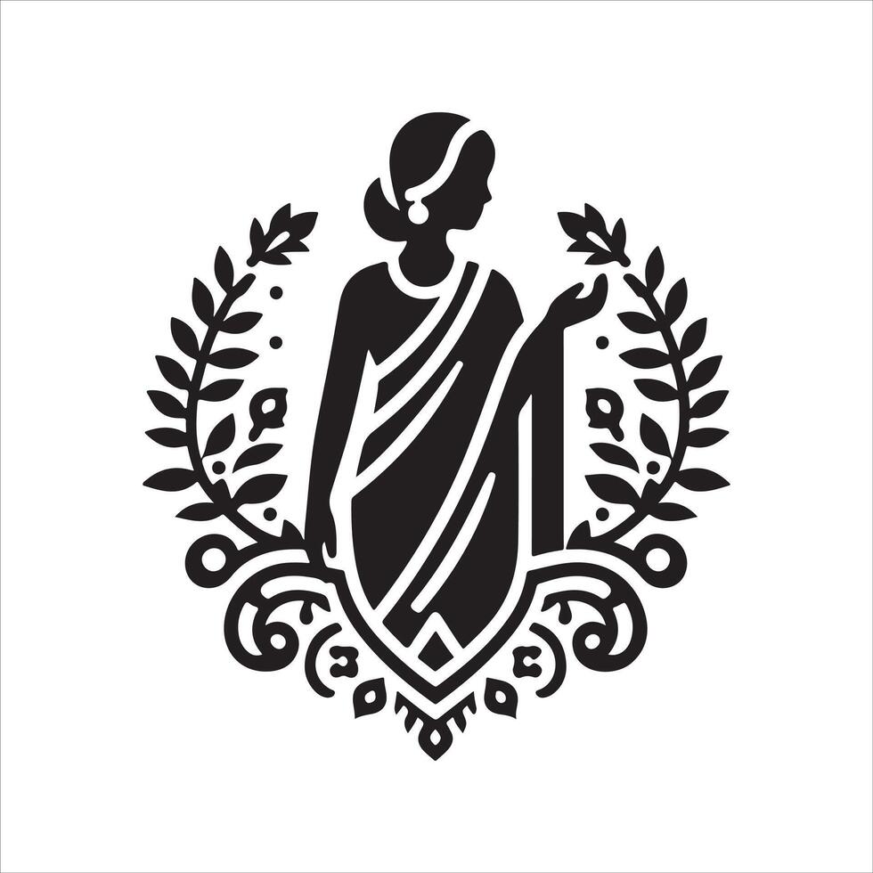Stunning Saree Black Illustration for Fashion Use vector