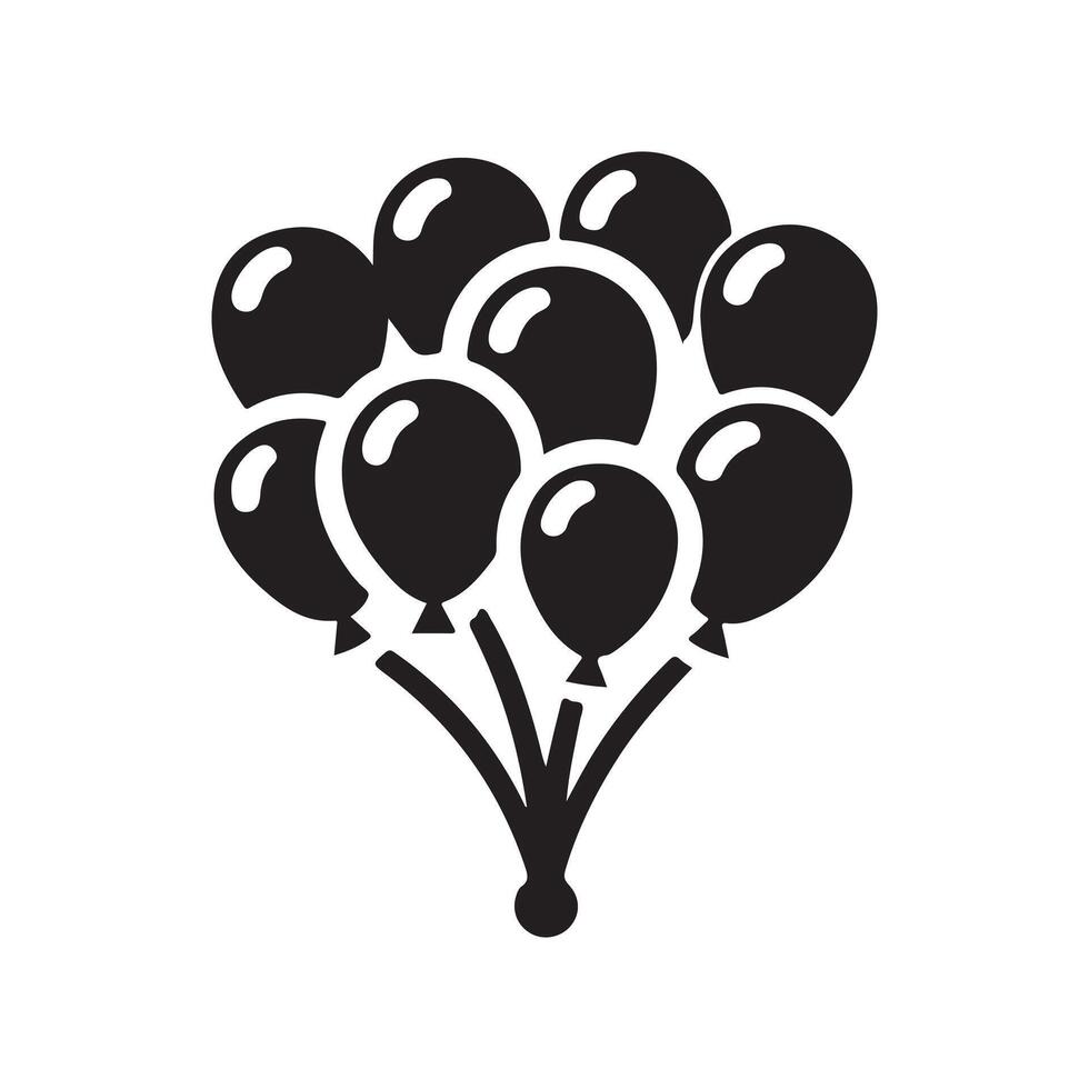 Artwork of Black Balloons Silhouette vector