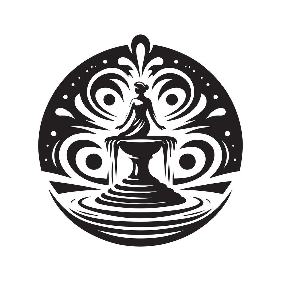 Artificial Fountain Black Art for Logos vector