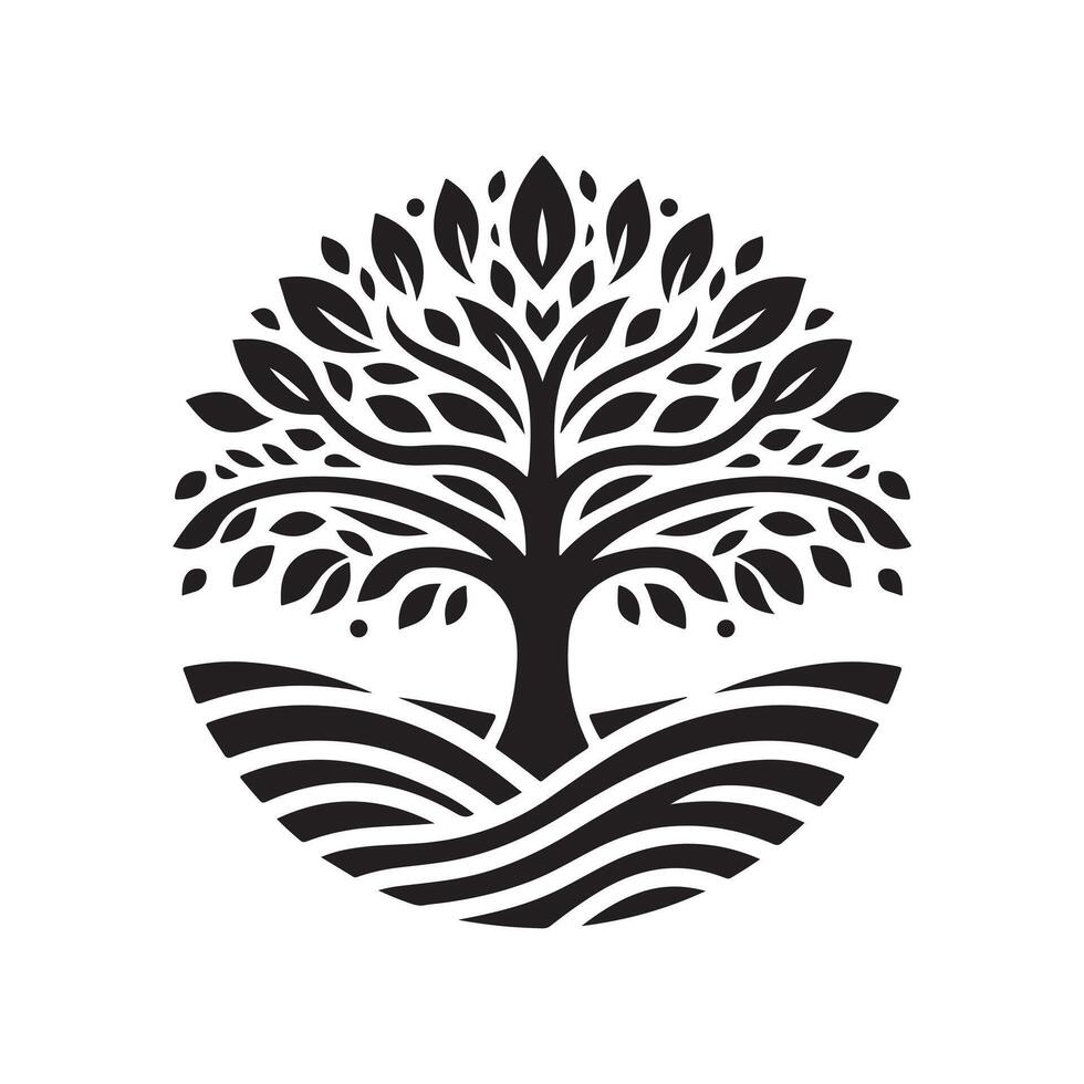 Black Silhouette Tree of Life for Branding vector