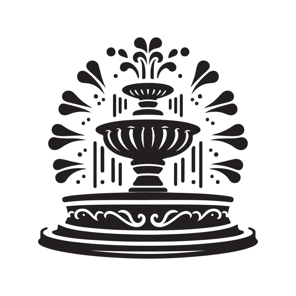 Premium Artificial Fountain Black Design vector