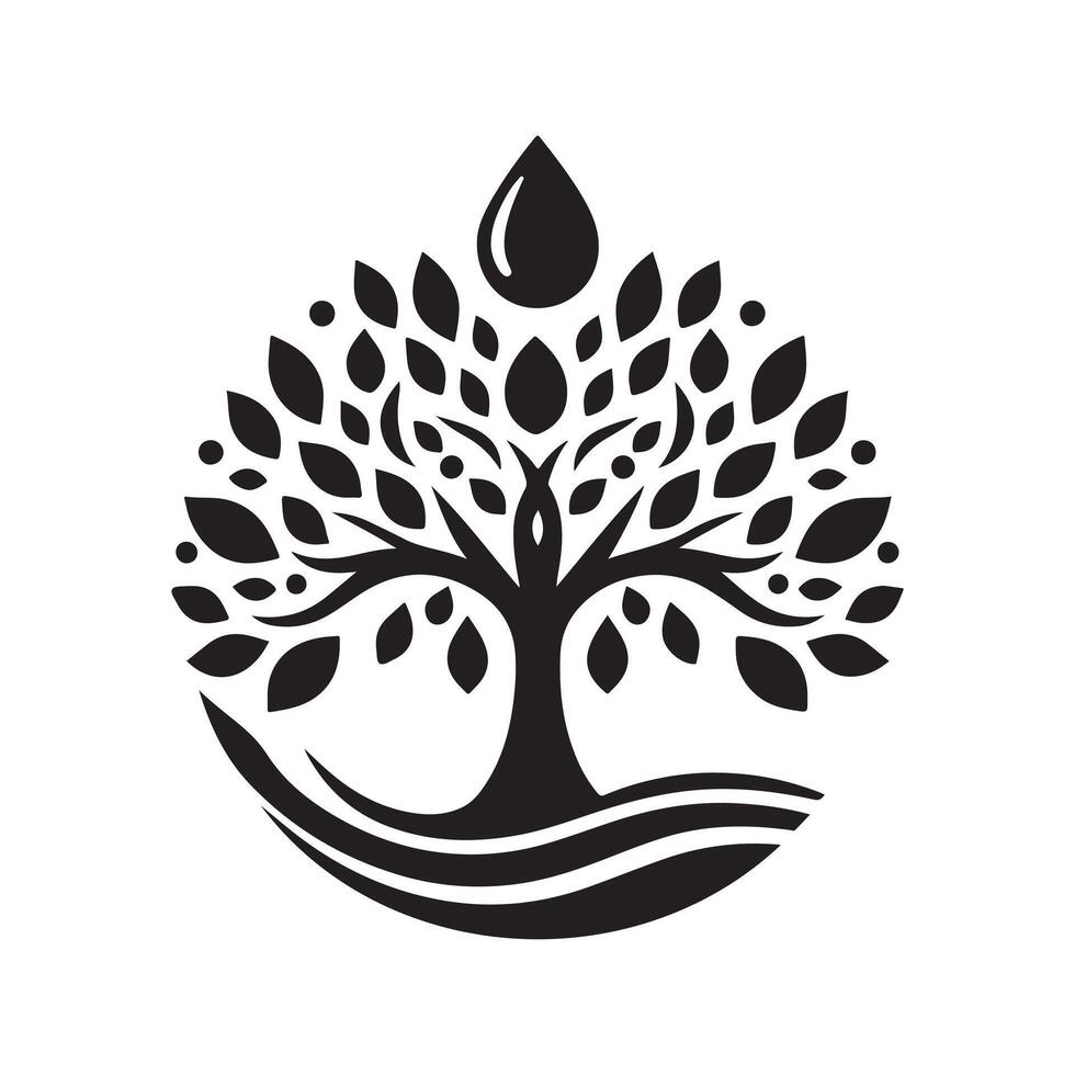 Tree of Life Black Silhouette for Flyers vector