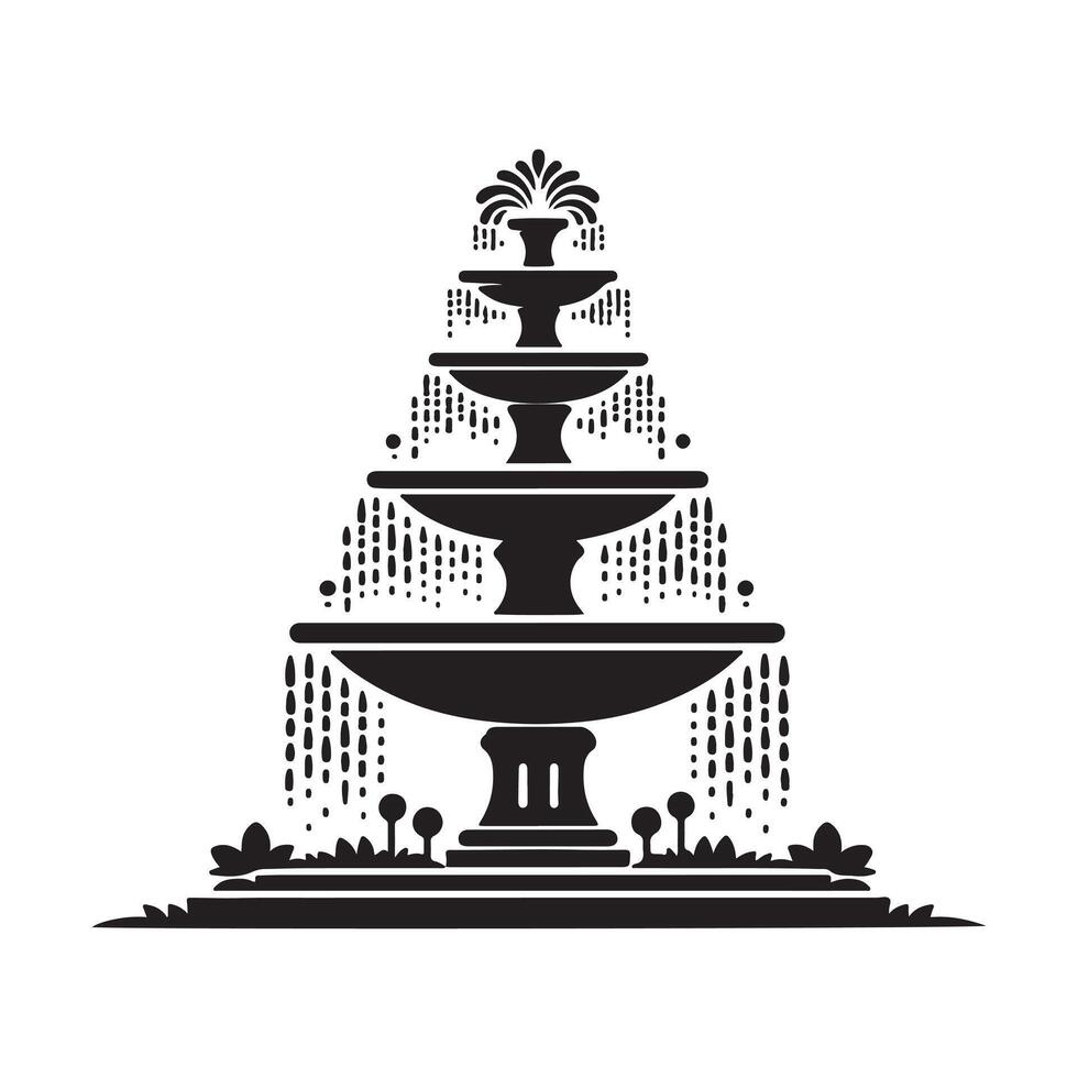 Royalty-Free Artificial Fountain Silhouette vector