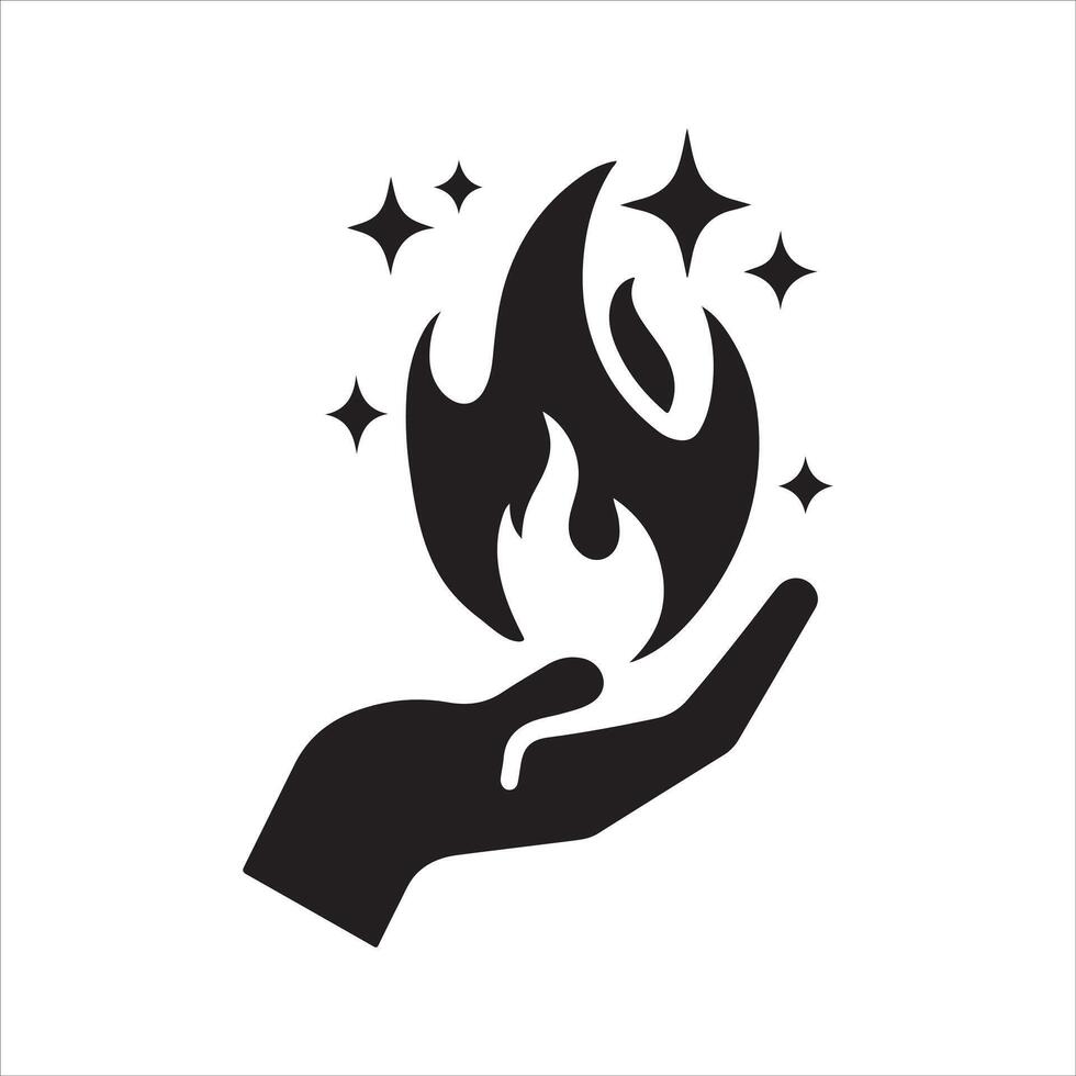 Fire Flame Silhouette for Social Media vector